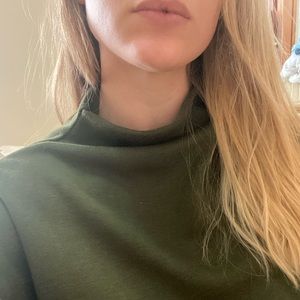 mock neck emerald green knit top